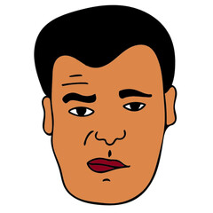 facial nerve palsy illustration of a man useful for healthcare projects .eps