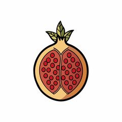 pomegranate isolated on white background