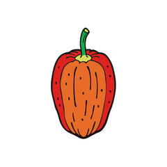 red pepper isolated on white background