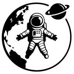 Little astronaut silhouette