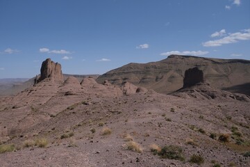 Amazing mountain landscapes of Jebel Saghro with volcanic rocks eroded by wind and time. Atlas, Anti Atlas, Morocco © Iwona