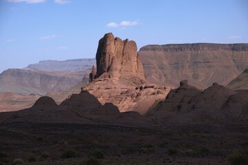 Amazing mountain landscapes of Jebel Saghro with volcanic rocks eroded by wind and time. Atlas, Anti Atlas, Morocco © Iwona