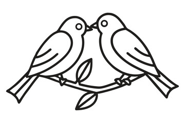 vector illustration of a bird line art