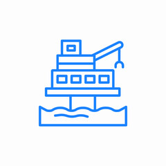 offshore oil platform icon sign vector