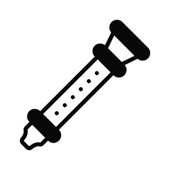 Visually engaging glyph icon of folk flute instrument