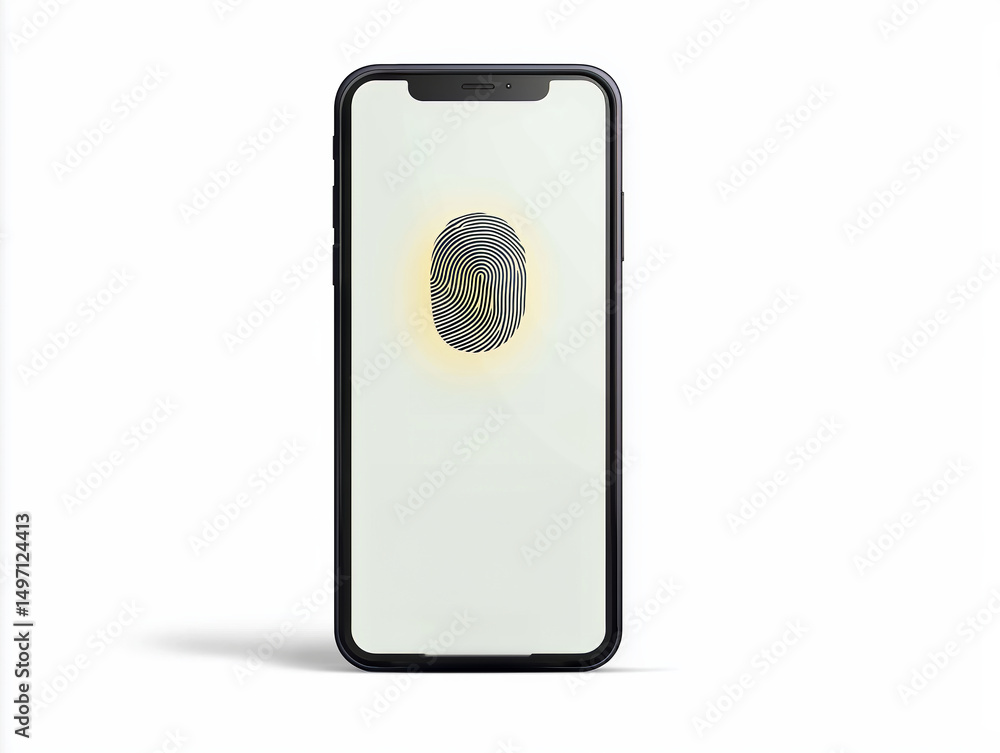 Poster flat vector smartphone interface with secure login