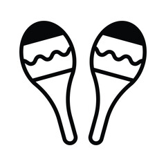 A customizable glyph icon of maracas for celebration