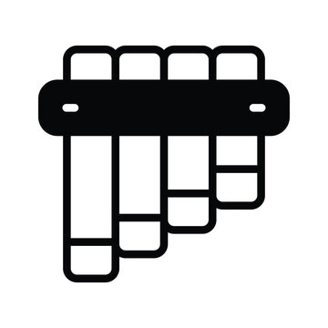 A captivating glyph icon of a zampona flute