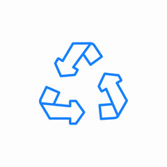 recycled plastic icon sign vector
