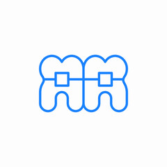 tooth braces icon sign vector