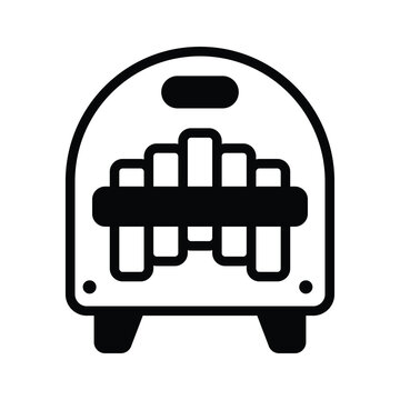 Visually appealing glyph icon of a marimbol instrument