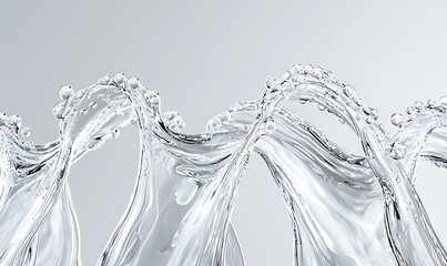 Crystal Clear Water Waves with Bubbles in a Minimalist Style for Creative Design Projects