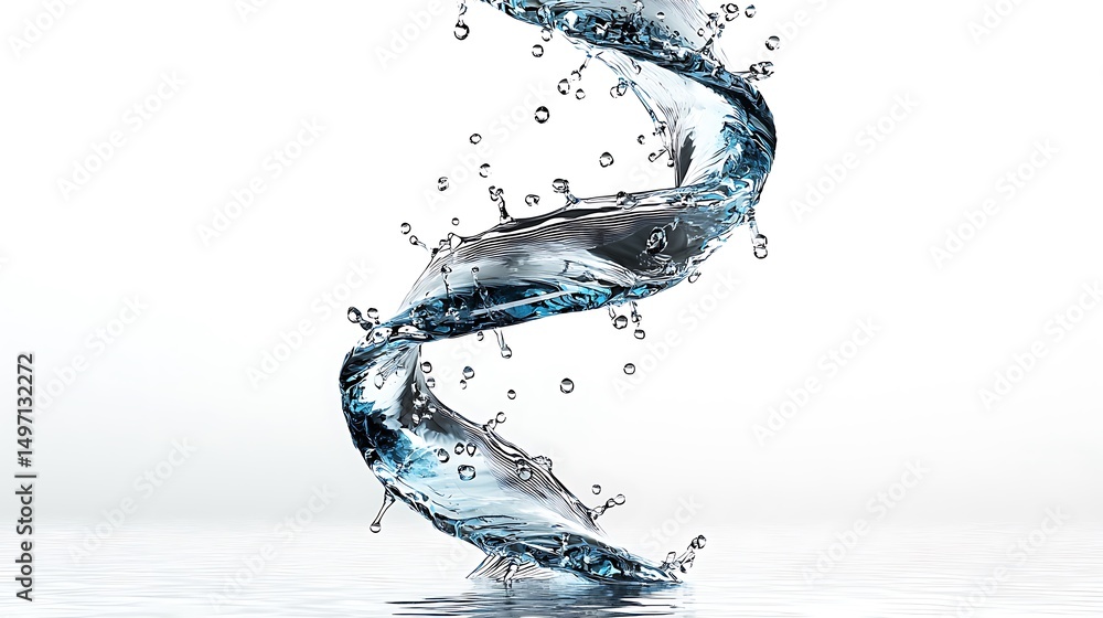 Aufkleber fluid motion of water twisting in the air with droplets captured in a dynamic spiral form