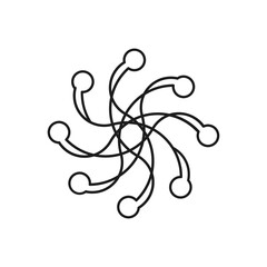 A vector of abstract ornament circle, decorative elements, and floral designs on a white background.