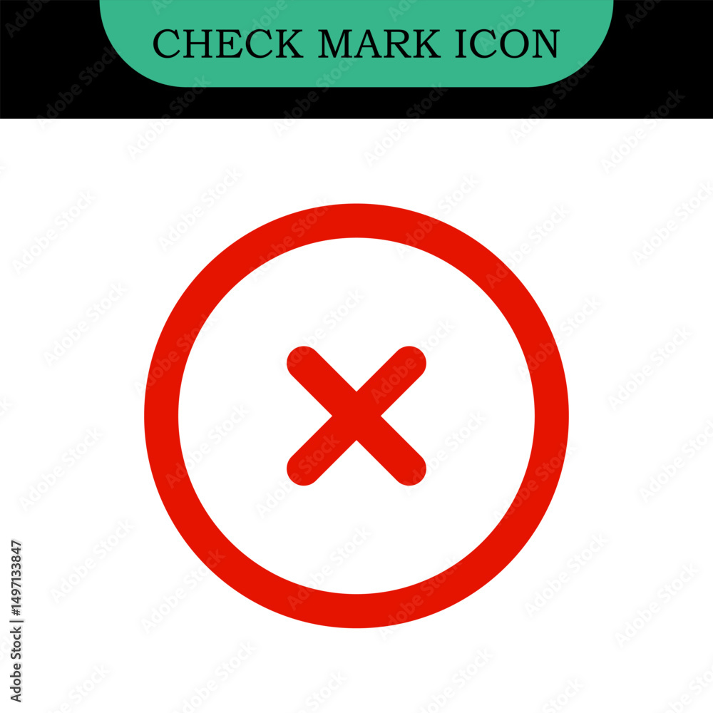 Poster set of green check marks, red cross signs, checkbox list vector icon. checklist signs in round shape