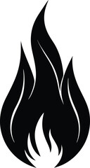Bright flame silhouette vector illustration.