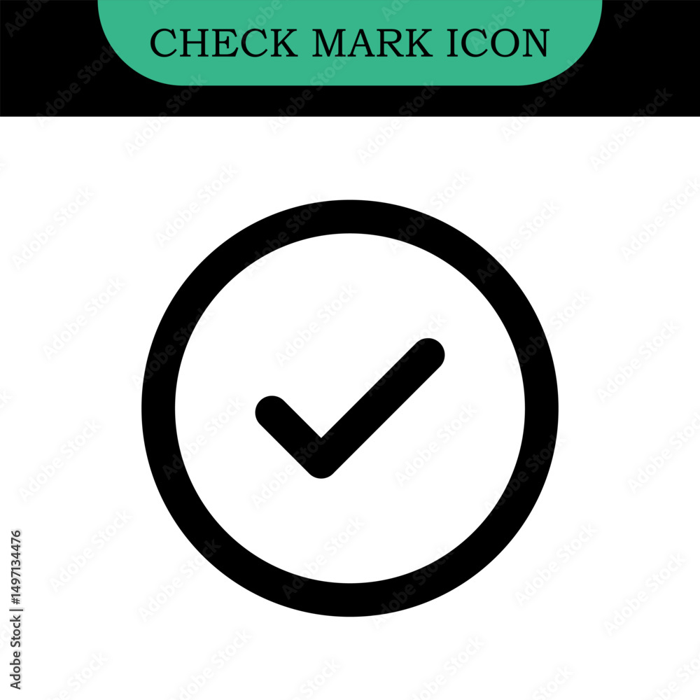 Poster set of green check marks, red cross signs, checkbox list vector icon. checklist signs in round shape