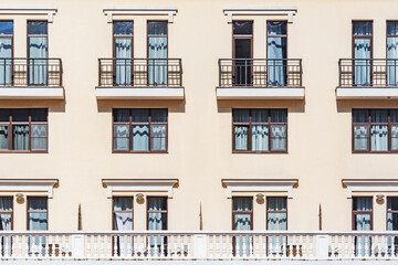 Balconies and windows of the building.