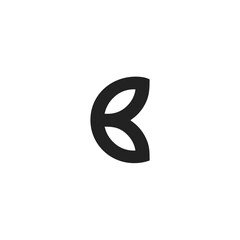 letter b with leaf logo design