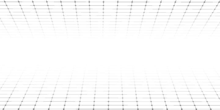 White background with gray perspective grid lines creating a square pattern. Template platform for technology, user interface, industry, science, blueprint, or infographic concept. Vector illustration