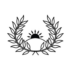sun and laurel wreath
