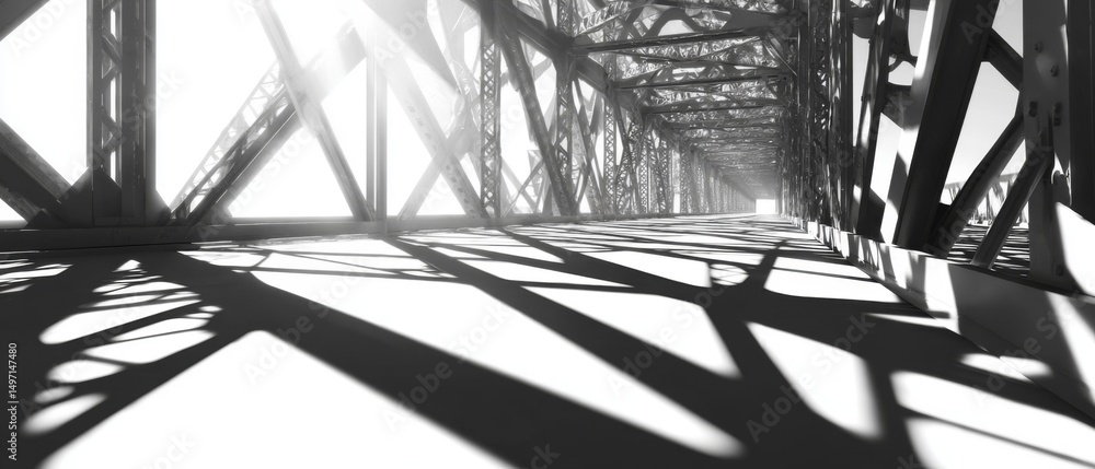Poster abstract grayscale image of bridge structure