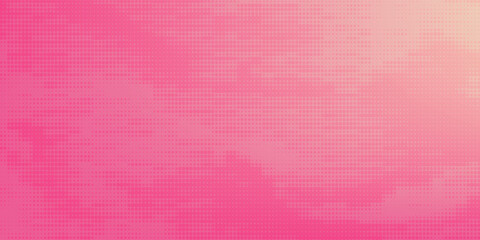 Fototapeta premium Pink orange polka dots gradient halftone background. Pop art cartoon dot texture with comic graphic design, Horizontal abstract pattern wall for cover digital technology.