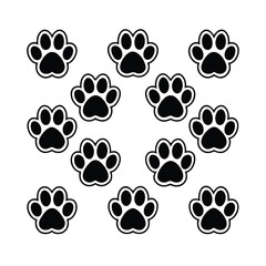 Fototapeta premium paw print icons