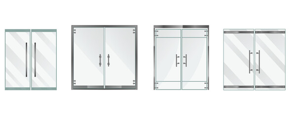 png mall entrance with silver frame and simple wall template for fashion store or exhibition access with indoor light and transparent glass illustration in modern style

