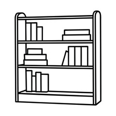 stylish bookshelf black vector silhouette