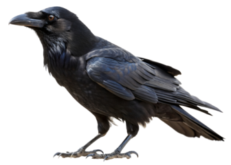 Crow on white background