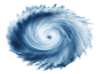 The Eye of the Storm: A Vortex of Clouds and Wind isolated on white background PNG