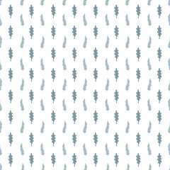 Cute seaweeds seamless pattern. Adorable sea hand drawn vector design in flat style
