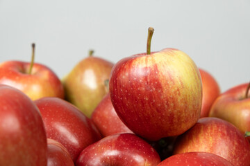 Fresh Organic Red Apples Close-Up View.