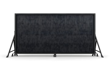Obraz premium Large, portable display screen designed for outdoor or indoor events. The screen is black and mounted on adjustable legs.