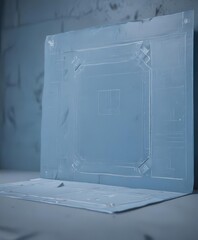 Blueprint effect applied to image, faded blue background, scheme, illustration