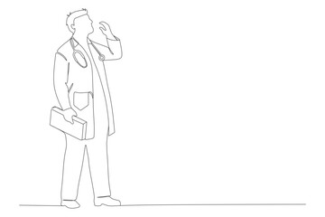 male doctor line vector design