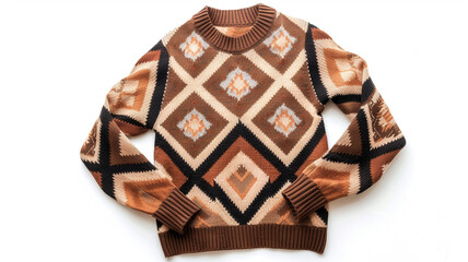 Obraz premium Warm argyle sweater with a classic pattern. Perfect for fall and winter.