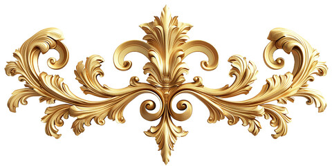  Isolated golden ornament on white background PNG