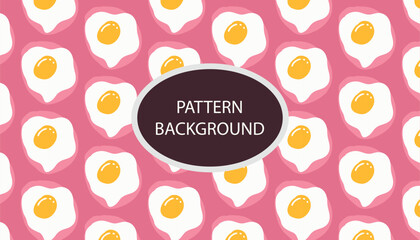 Popular egg fried pattern background design. textile egg