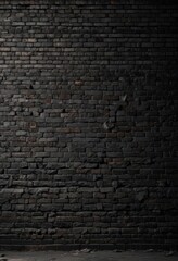 Dark, textured black brick wall; crumbling mortar, shadows, grunge , black, shadow, architecture
