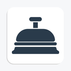 Minimalistic Glyph Icon of Hotel Service Bell – Guest Attention Symbol