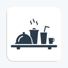 Room Service Tray Icon – Food and Drink Delivery in Hotel Room