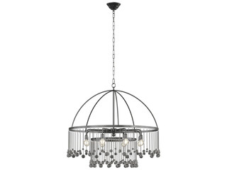 Aubrey Round Chandelier , crystal and silver material , Elegant Lighting Fixture Against black...