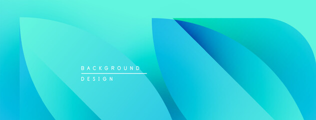 Fototapeta premium Abstract fluid shapes, vibrant turquoise hues, smooth gradients. Modern design element for backgrounds, digital art creation.