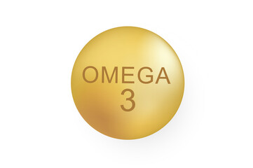 png illustration of fat and vitamin pill with nutrient content and realistic supplement in white bottle showing pharmacy health concept and fish oil diet on organic background

