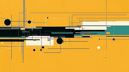 Abstract Geometric Yellow Design.