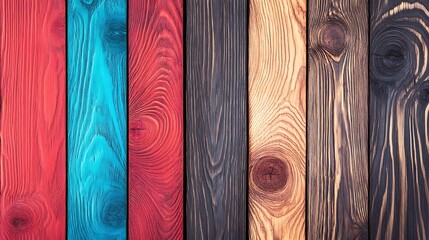 Colorful Wooden Planks Texture.