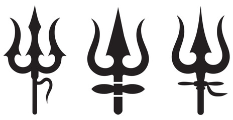 vector illustration Trishul Trident Vector Illustration Set