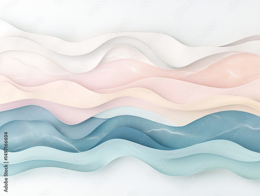 Poster subtle pastel wave patterns abstract background